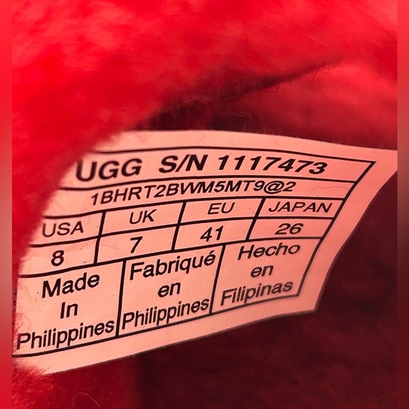 1819- UGG Men’s Slippers Red Size 8 – Style 1117473 – New Without Tag - Picture 5 of 6